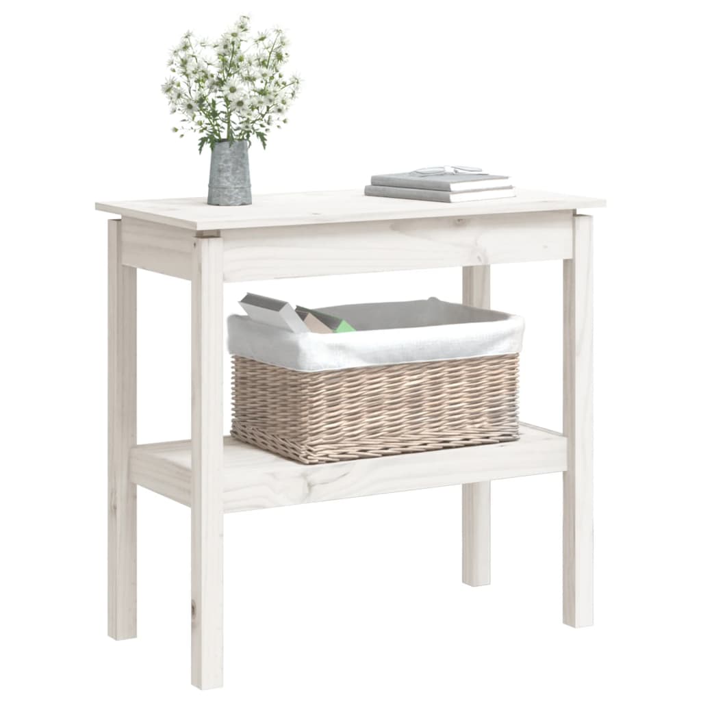 Avlastningsbord Konsollbord Hvit 80x40x75 cm heltre furu