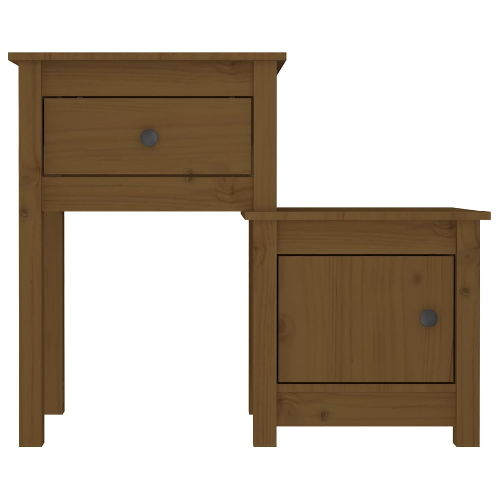 Nattbord Sengbord Honningbrun 79,5x38x65,5 cm heltre furu