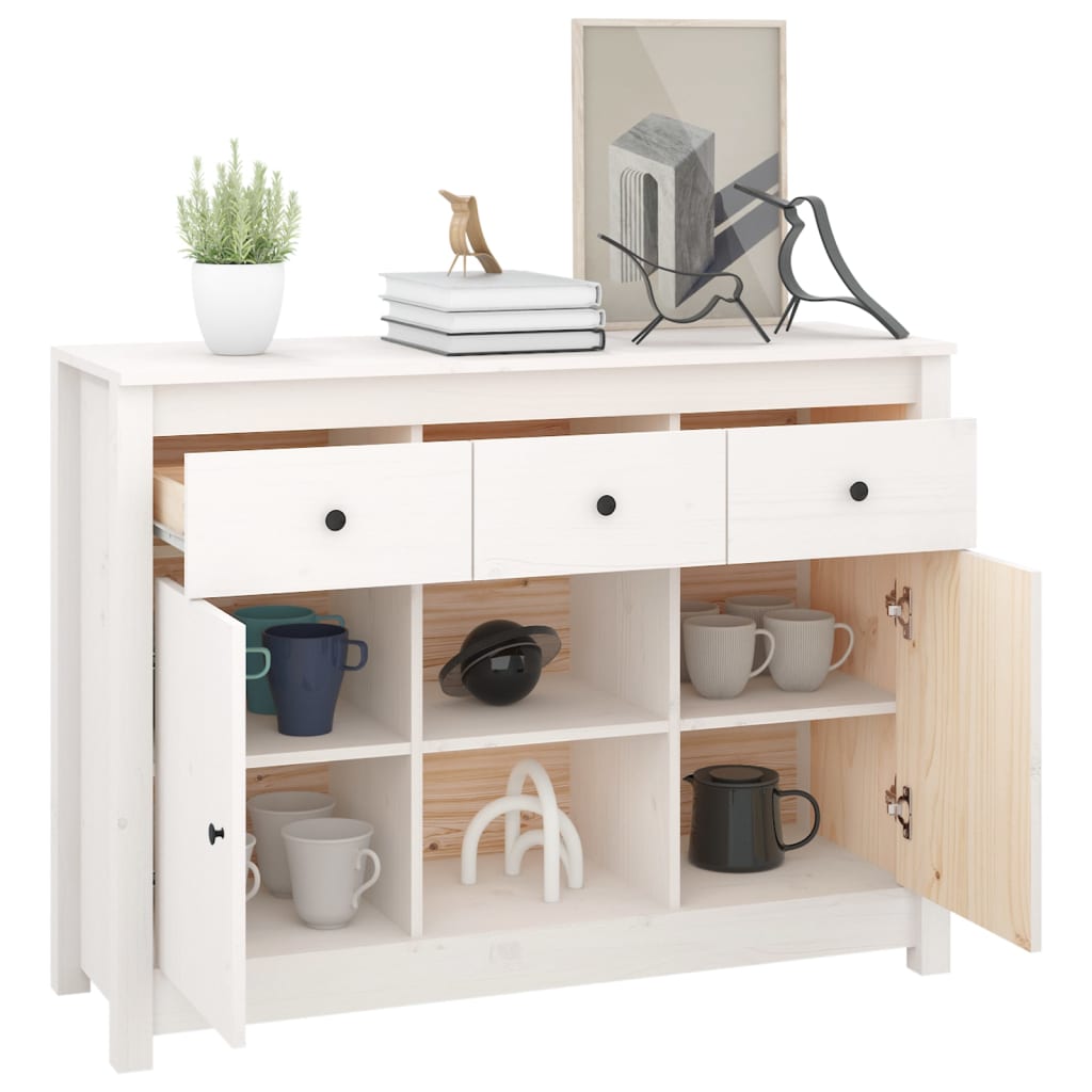 Skjenk Hvit 100x35x74,5 cm heltre furu