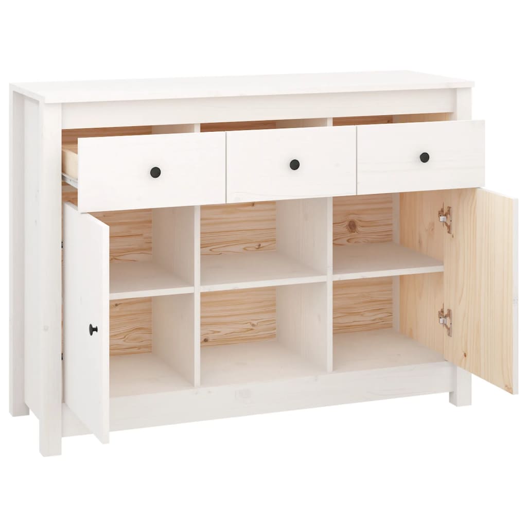 Skjenk Hvit 100x35x74,5 cm heltre furu