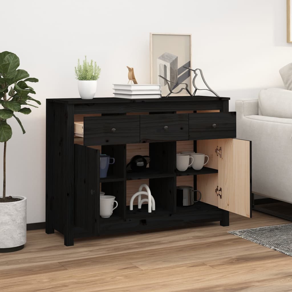 Skjenk Svart 100x35x74,5 cm heltre furu