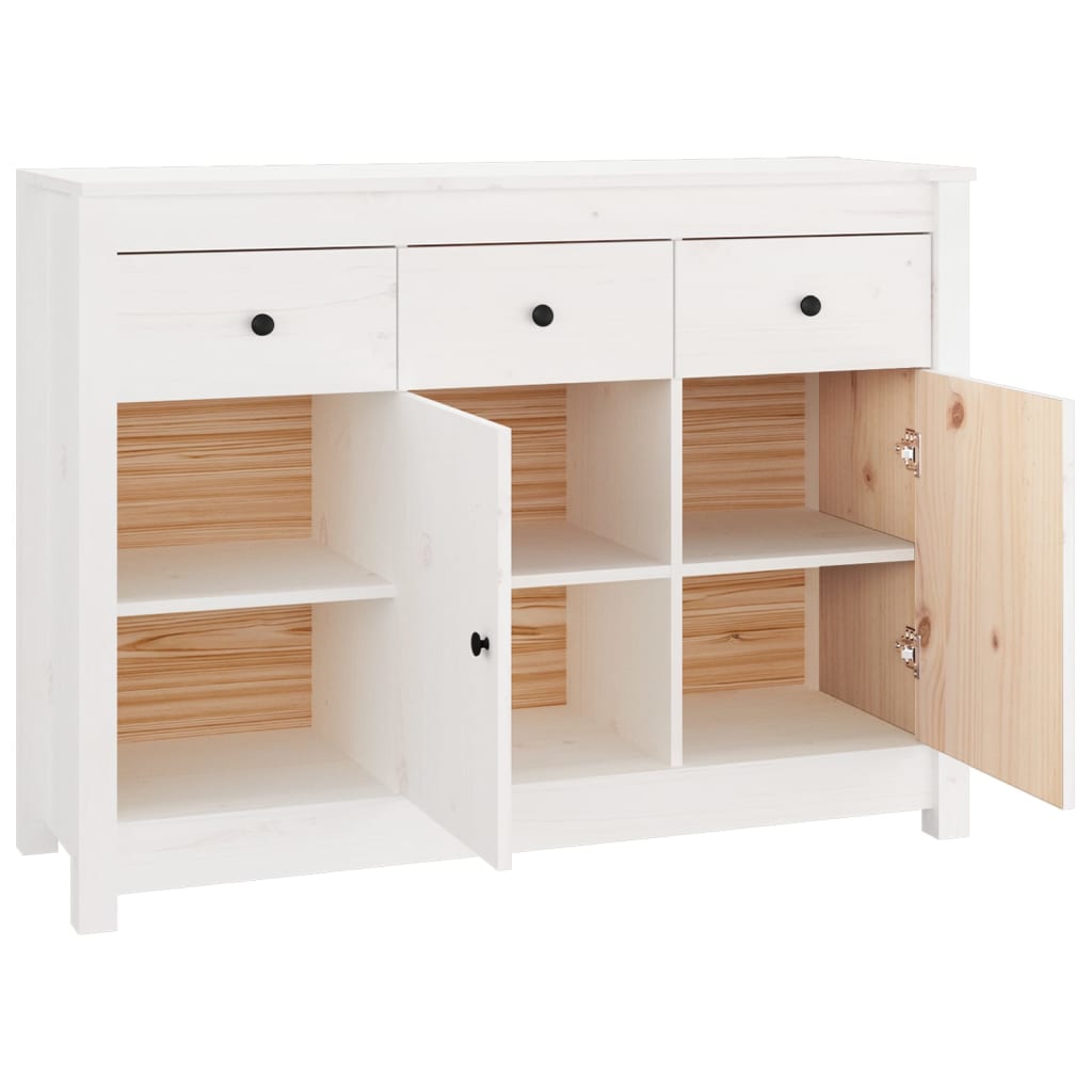 Skjenk Hvit 100x35x74 cm heltre furu