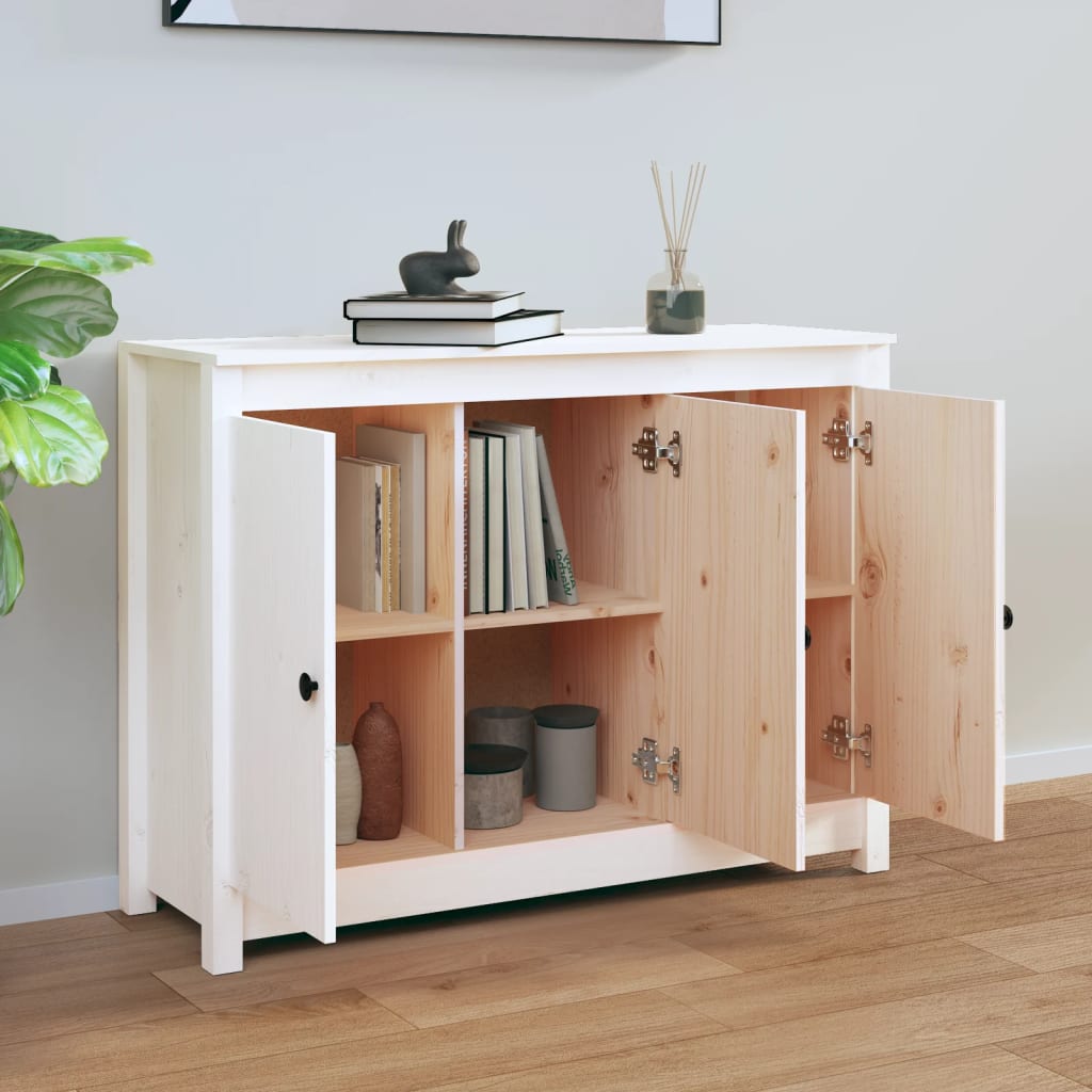 Skjenk Hvit 100x35x74 cm heltre furu
