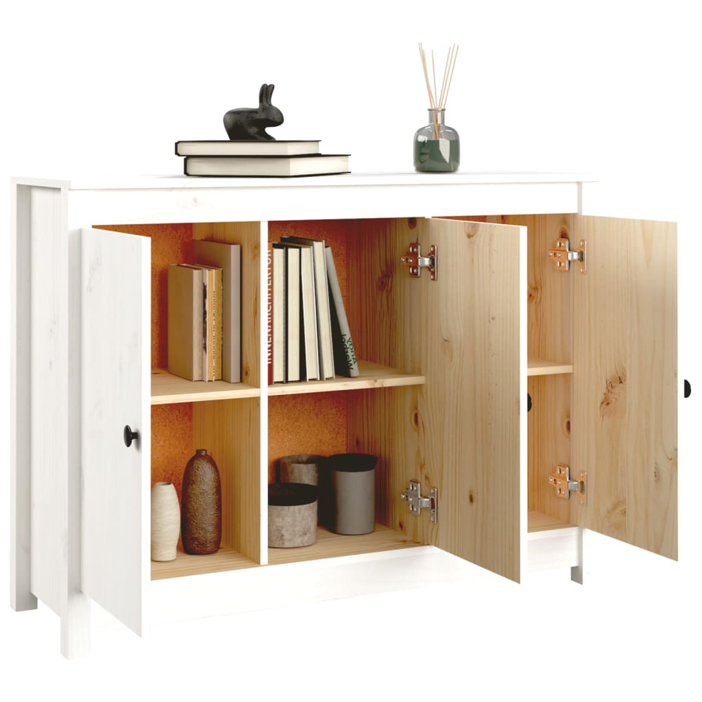 Skjenk Hvit 100x35x74 cm heltre furu