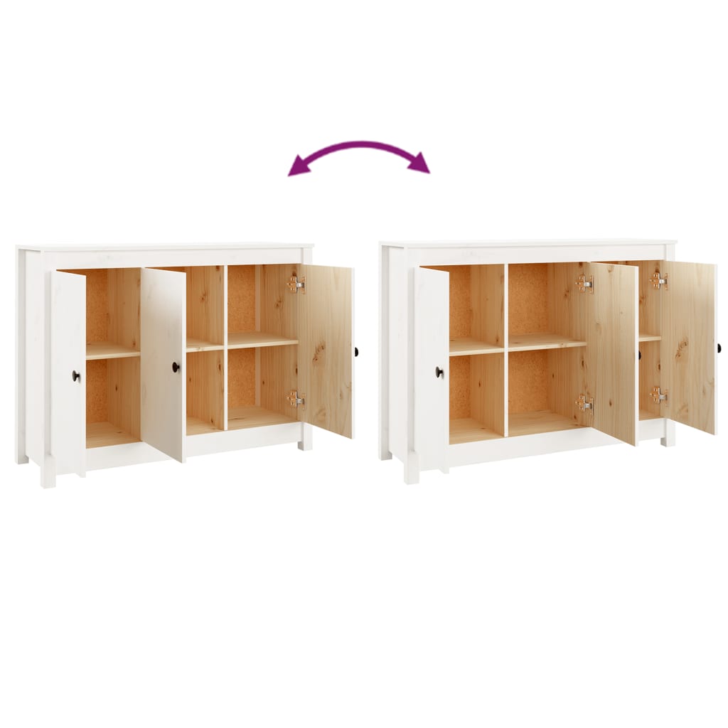 Skjenk Hvit 100x35x74 cm heltre furu