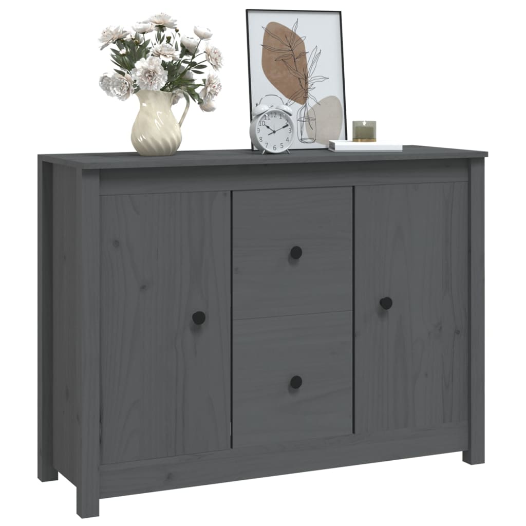 Skjenk Grå 100x35x74 cm heltre furu
