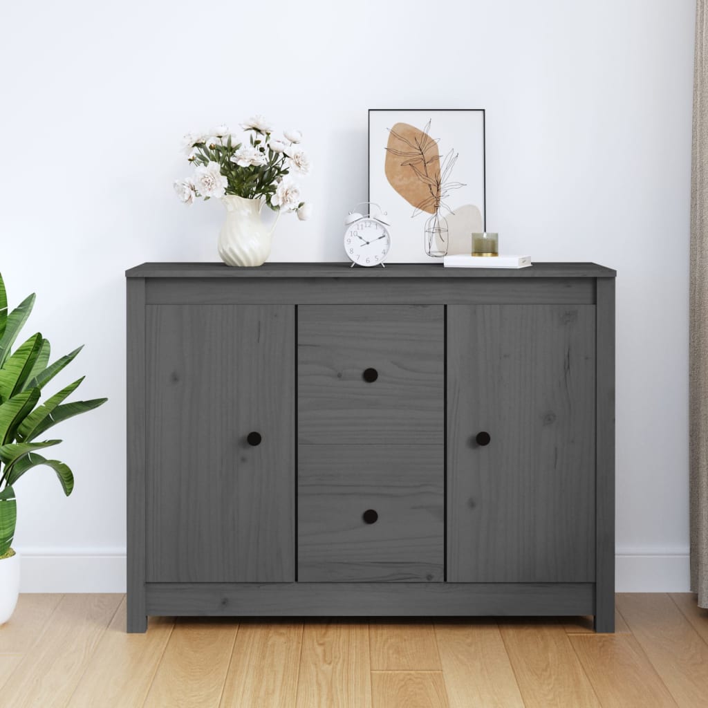Skjenk Grå 100x35x74 cm heltre furu