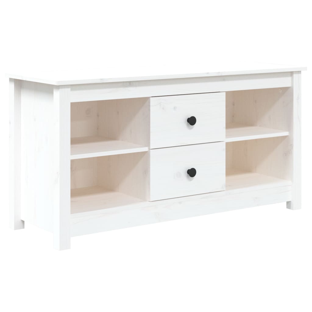 TV-Møbel Hvit TV-benk 103x36,5x52 cm heltre furu