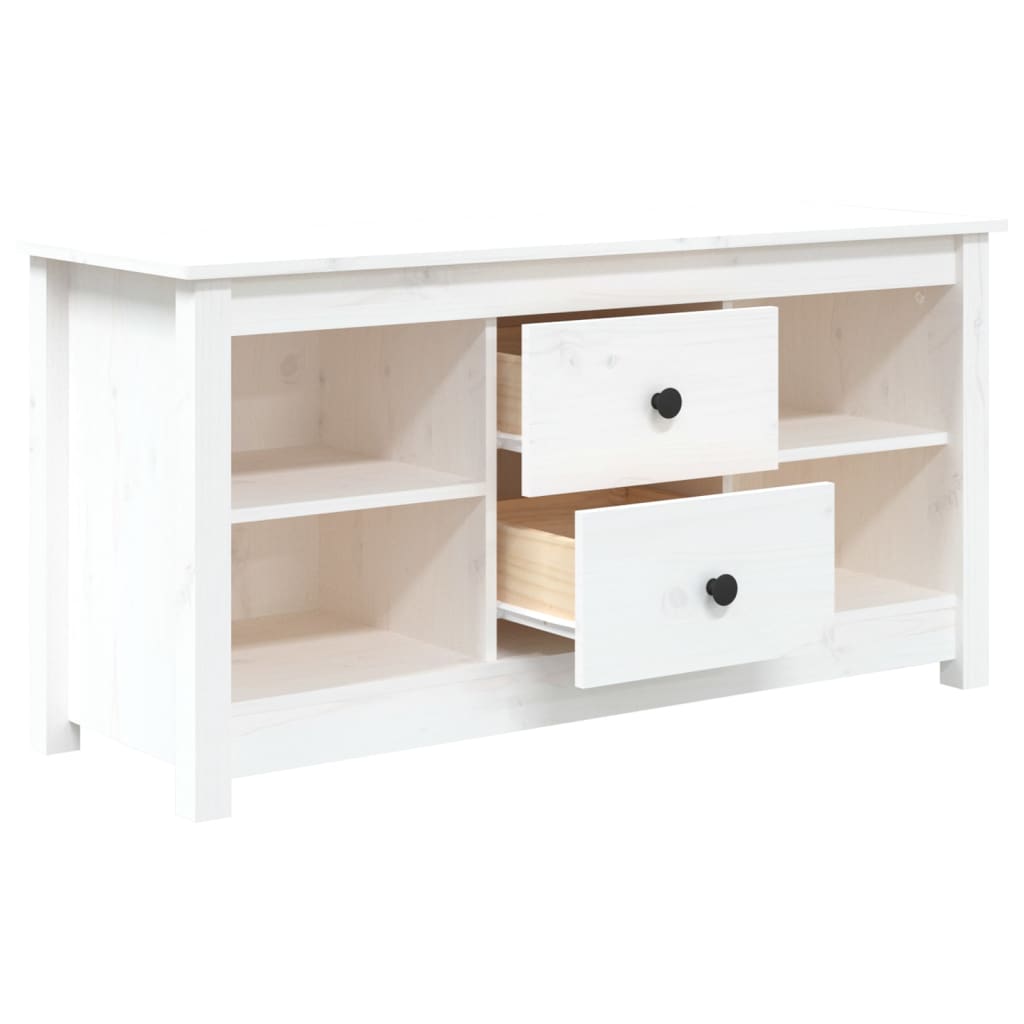 TV-Møbel Hvit TV-benk 103x36,5x52 cm heltre furu