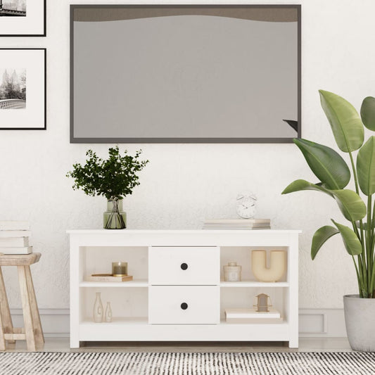 TV-Møbel Hvit TV-benk 103x36,5x52 cm heltre furu