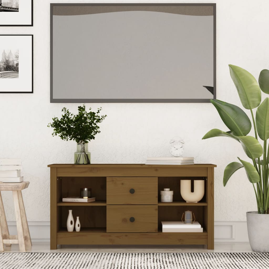 TV-Møbel Honningbrun TV-benk 103x36,5x52 cm heltre furu