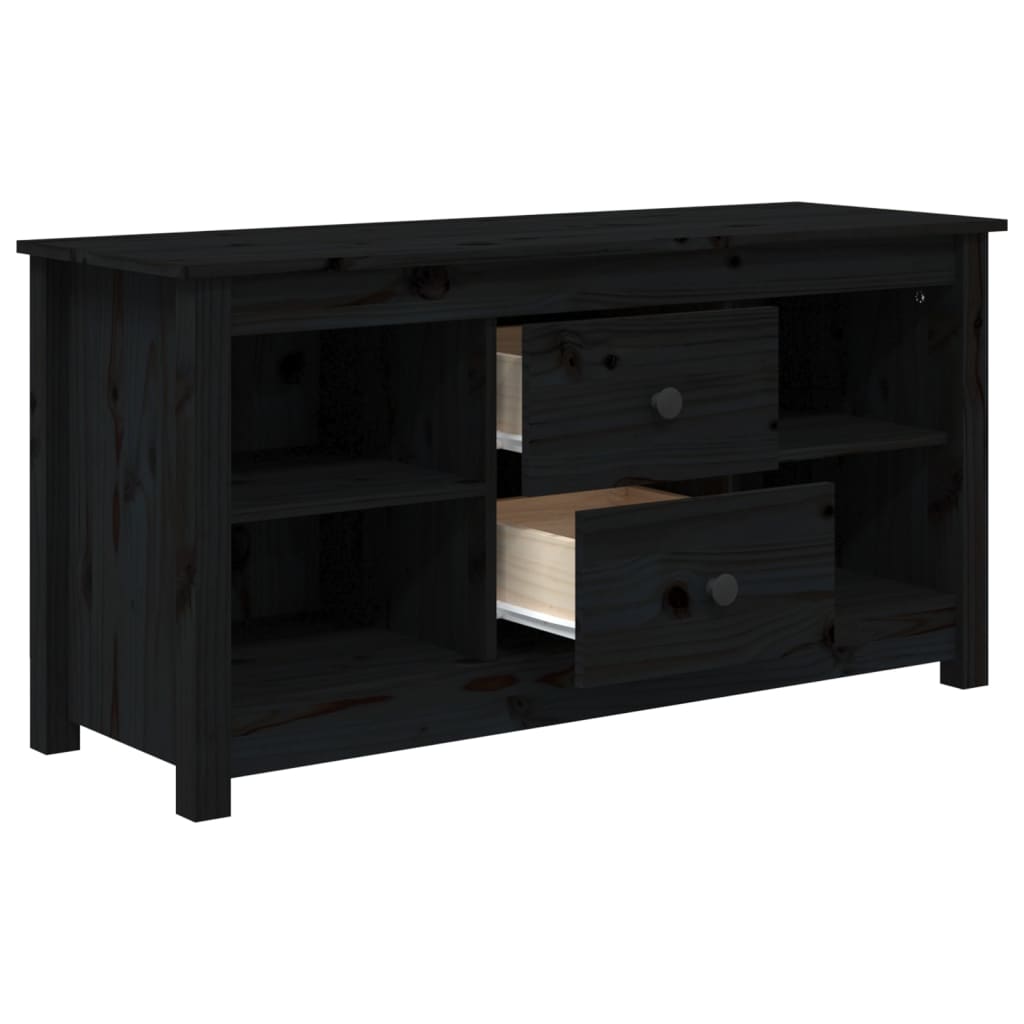TV-Møbel Svart TV-benk 103x36,5x52 cm heltre furu