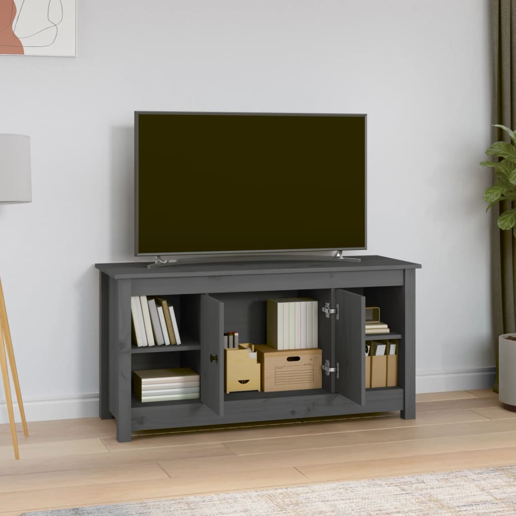 TV-Møbel Grå TV-benk 103x36,5x52 cm heltre furu