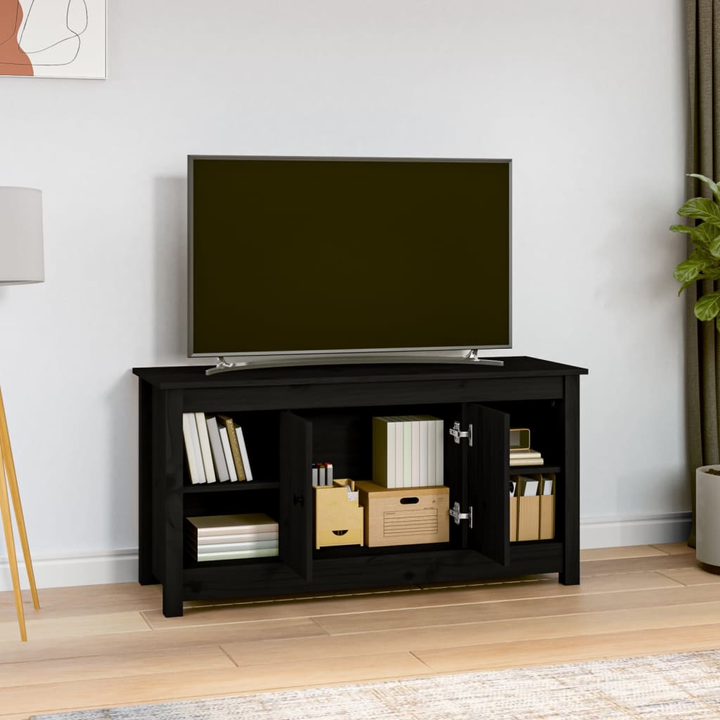 TV-Møbel Svart TV-benk 103x36,5x52 cm heltre furu