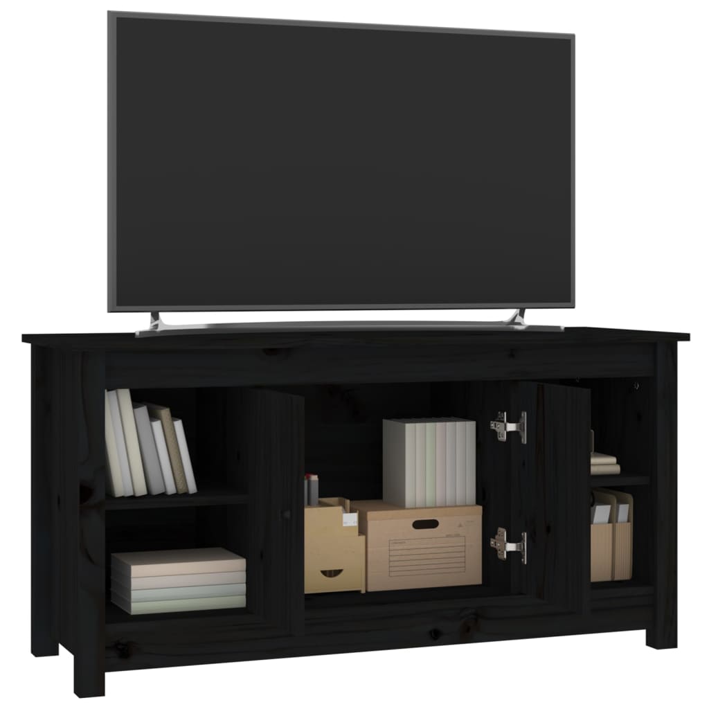 TV-Møbel Svart TV-benk 103x36,5x52 cm heltre furu