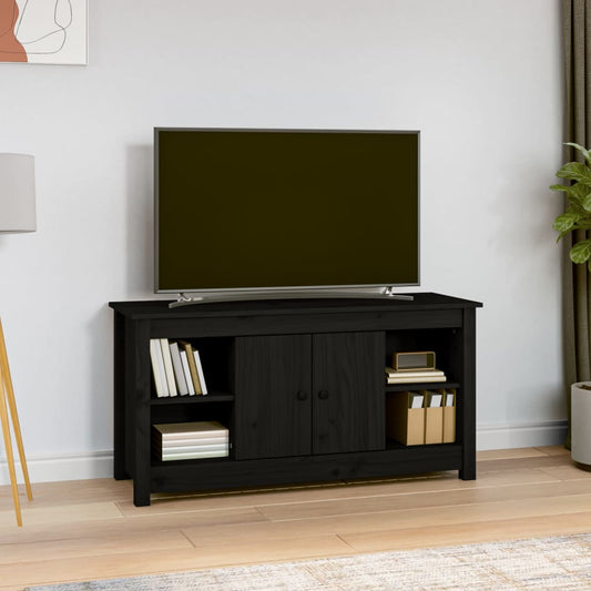 TV-Møbel Svart TV-benk 103x36,5x52 cm heltre furu
