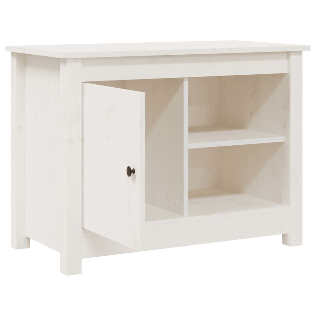 TV-Møbel Hvit TV-benk 70x36,5x52 cm heltre furu
