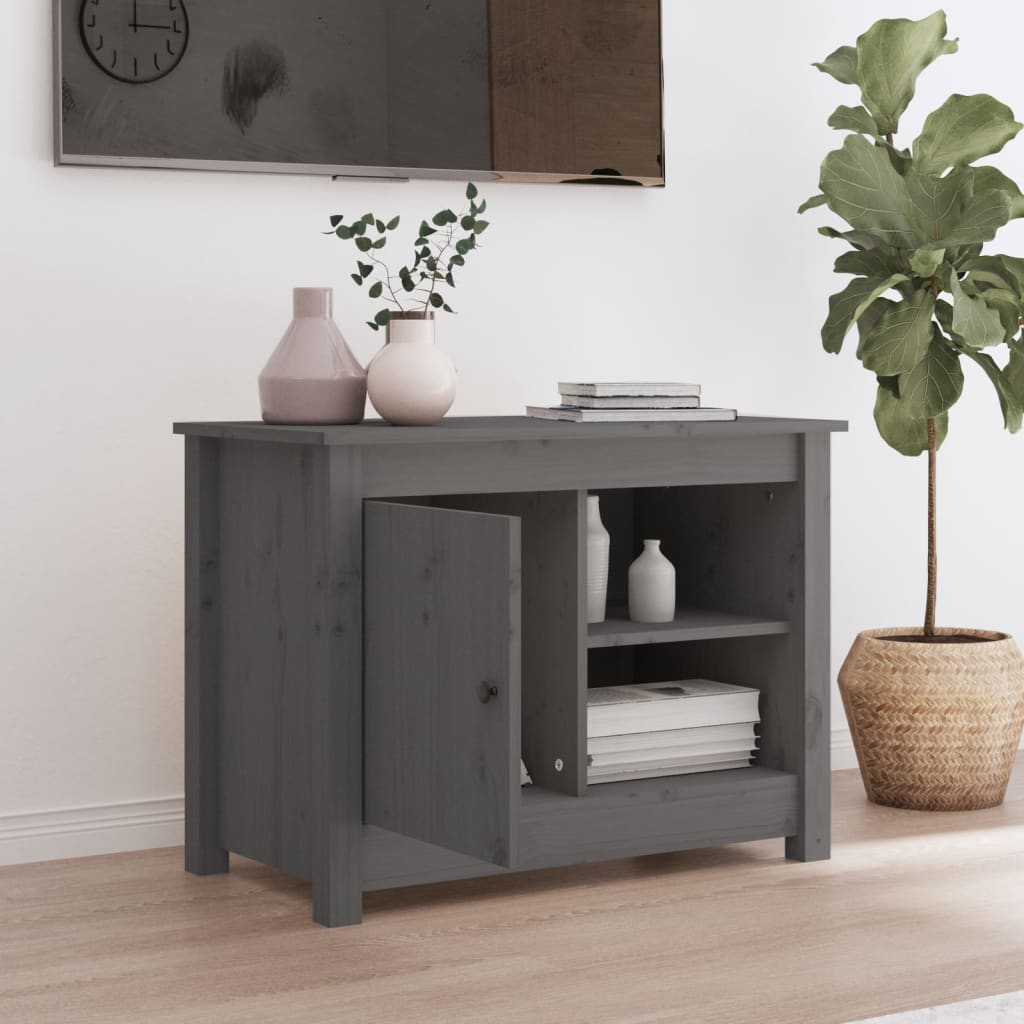 TV-Møbel Grå Tv-benk 70x36,5x52 cm heltre furu