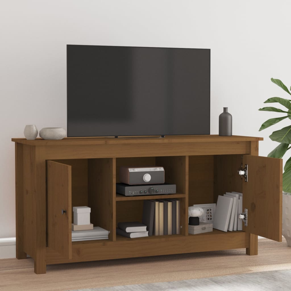 TV-Møbel Honningbrun TV-benk 103x36,5x52 cm heltre furu