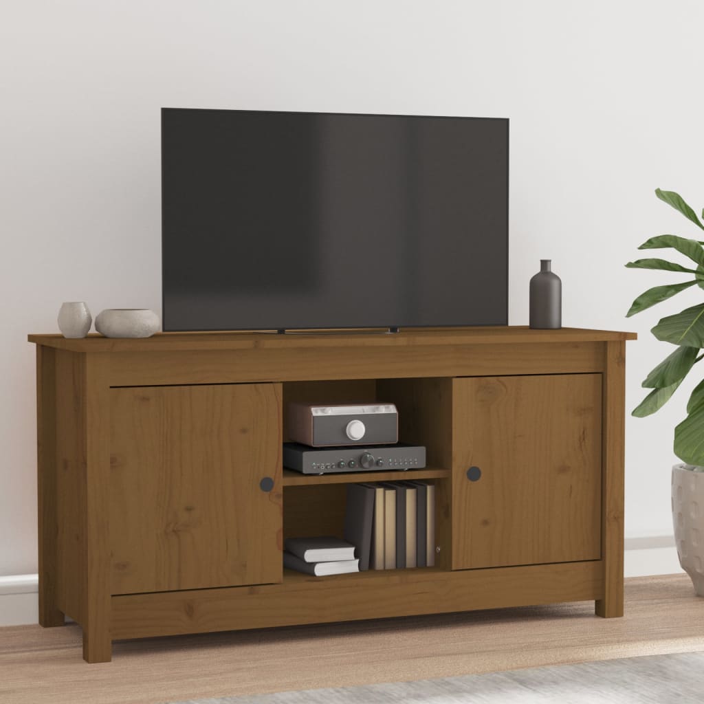 TV-Møbel Honningbrun TV-benk 103x36,5x52 cm heltre furu