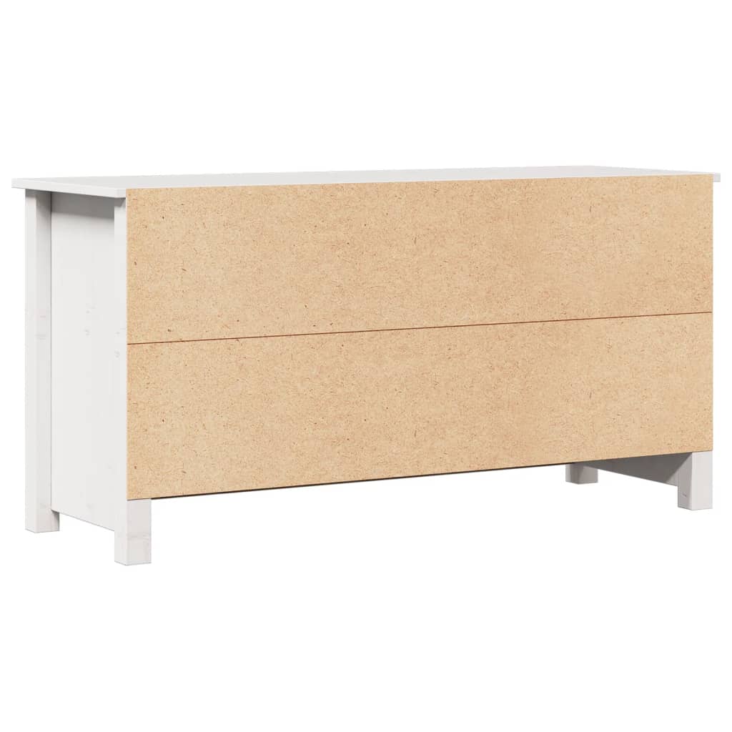 TV-Møbel Hvit TV-benk 103x36,5x52 cm heltre furu