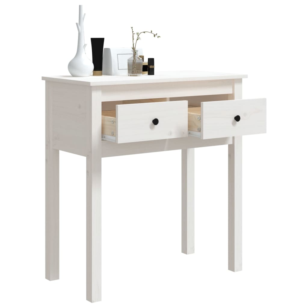 Avlastningsbord Konsollbord Hvit 70x35x75 cm heltre furu