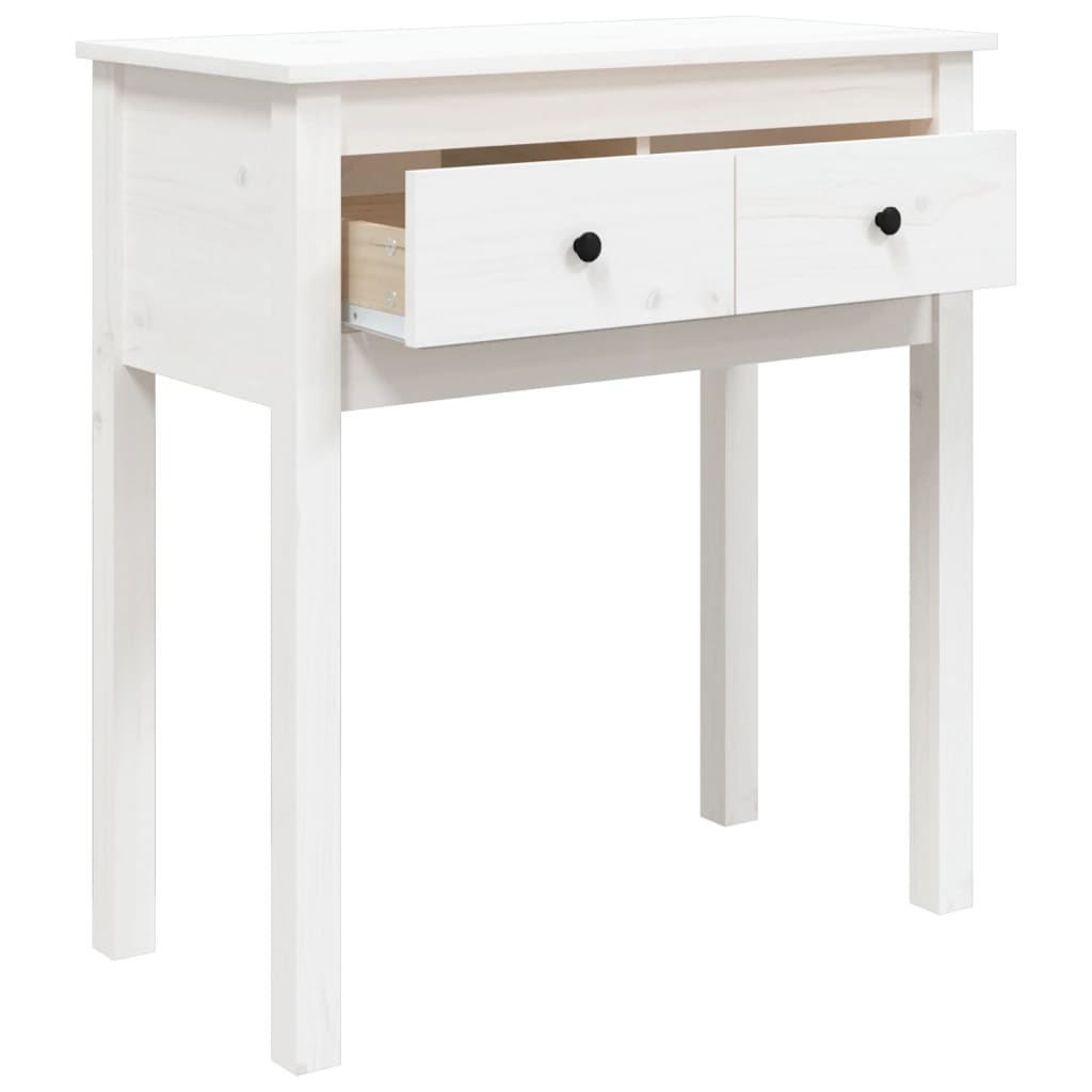 Avlastningsbord Konsollbord Hvit 70x35x75 cm heltre furu