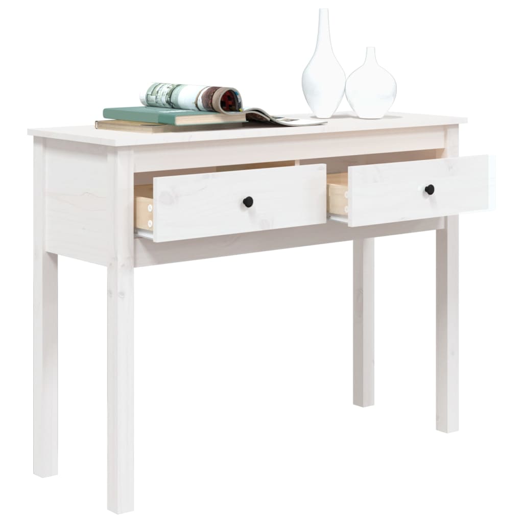 Avlastningsbord konsollbord Hvit 100x35x75 cm heltre furu