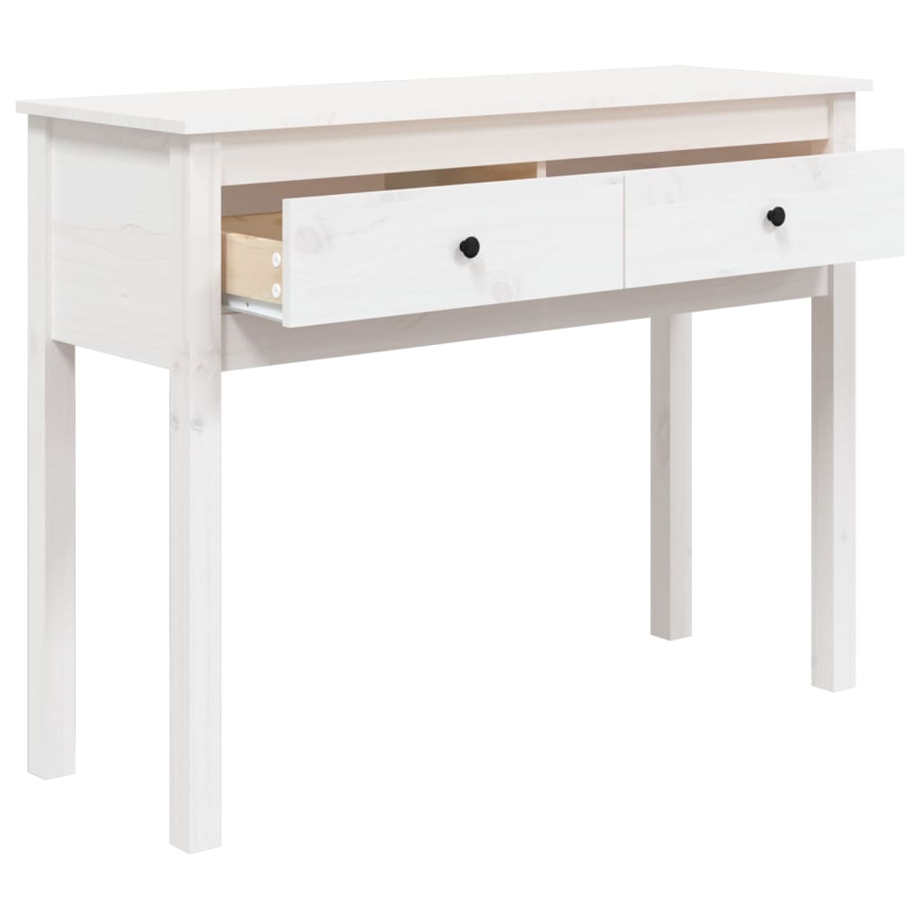 Avlastningsbord konsollbord Hvit 100x35x75 cm heltre furu