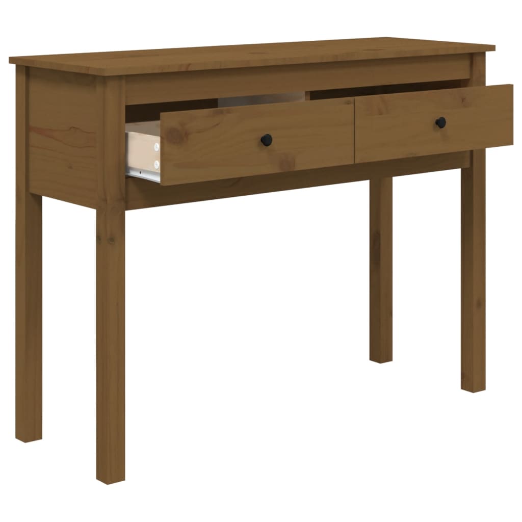 Avlastningsbord konsollbord Tre honningbrun 100x35x75 cm heltre furu