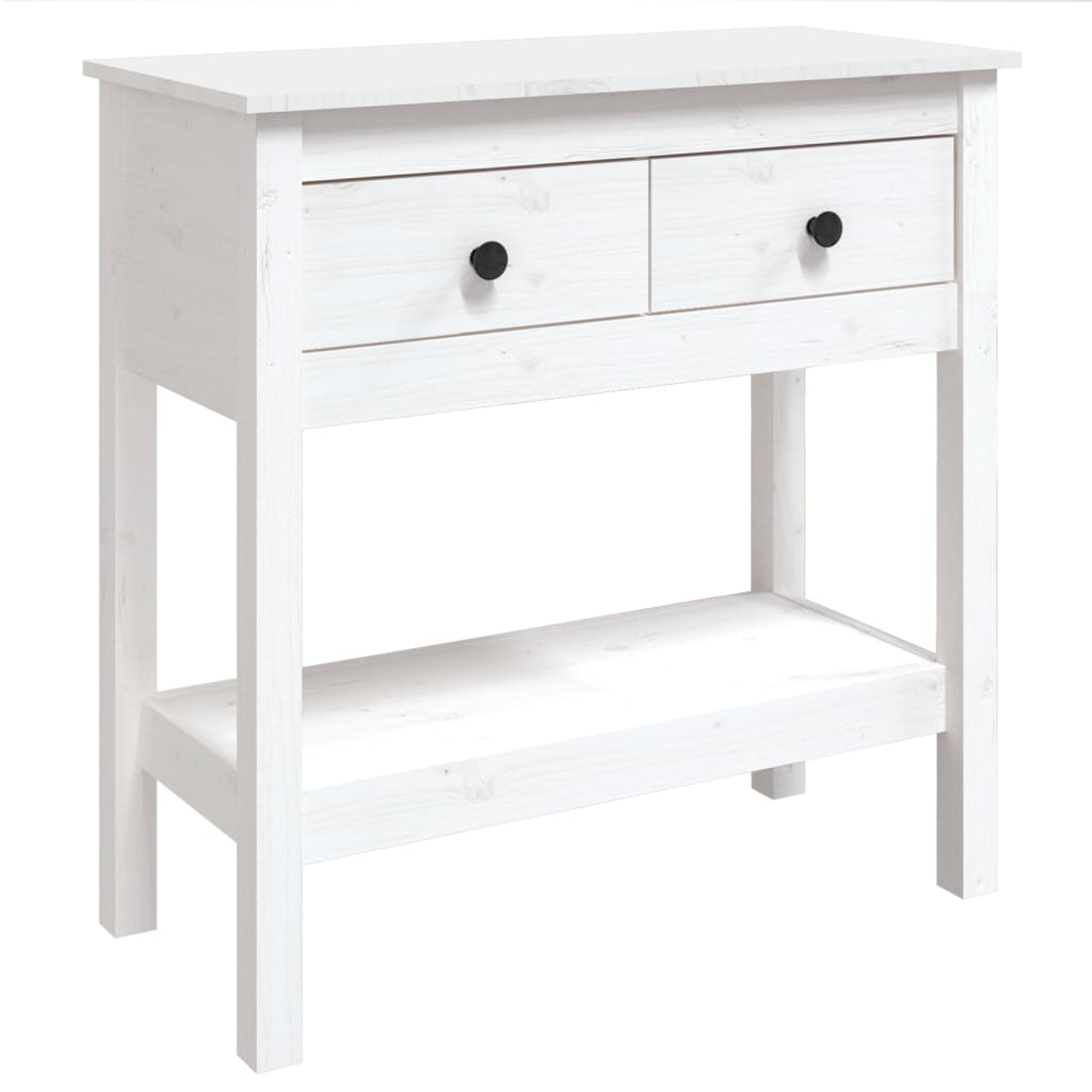 Avlastningsbord Konsollbord Hvit 75x35x75 cm heltre furu