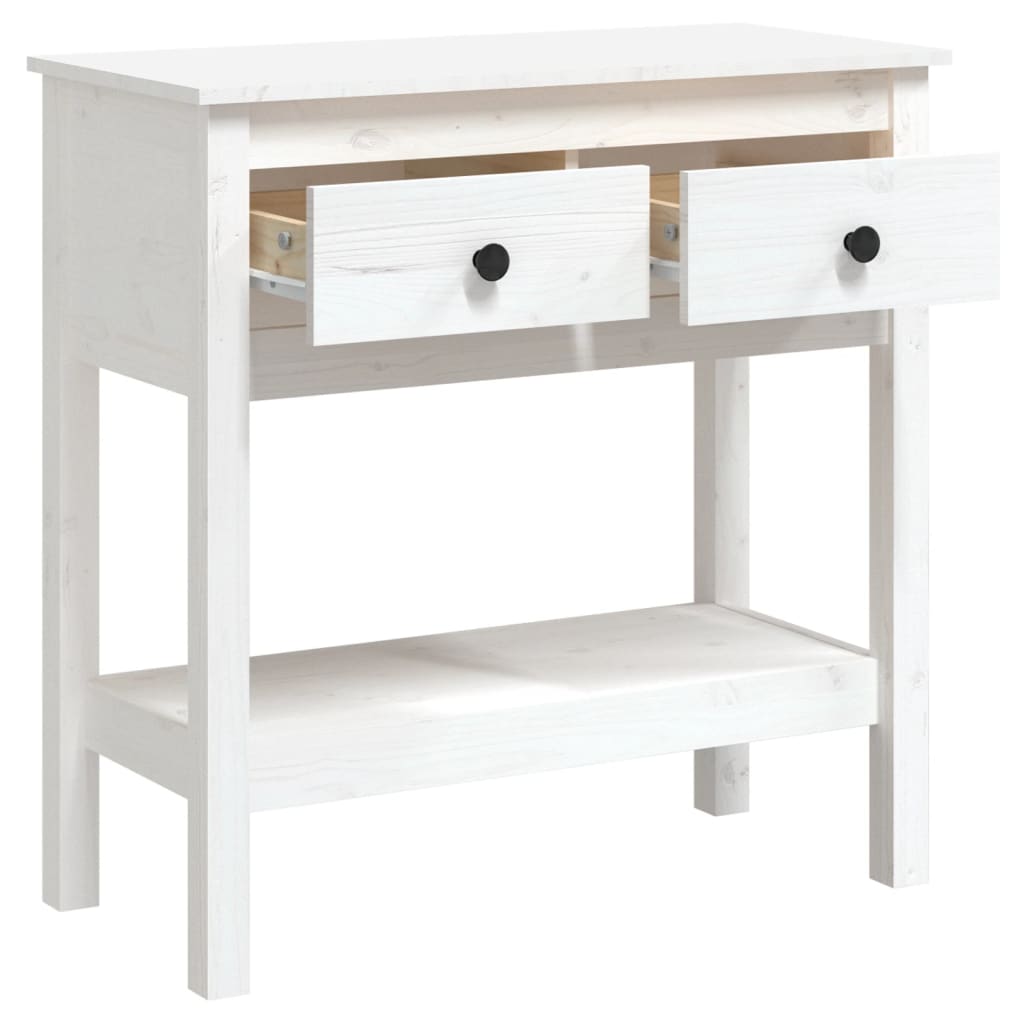 Avlastningsbord Konsollbord Hvit 75x35x75 cm heltre furu