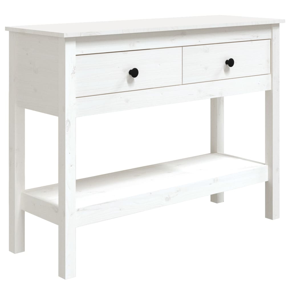 Avlastningsbord Konsollbord Hvit 100x35x75 cm heltre furu