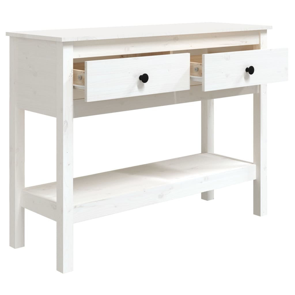 Avlastningsbord Konsollbord Hvit 100x35x75 cm heltre furu