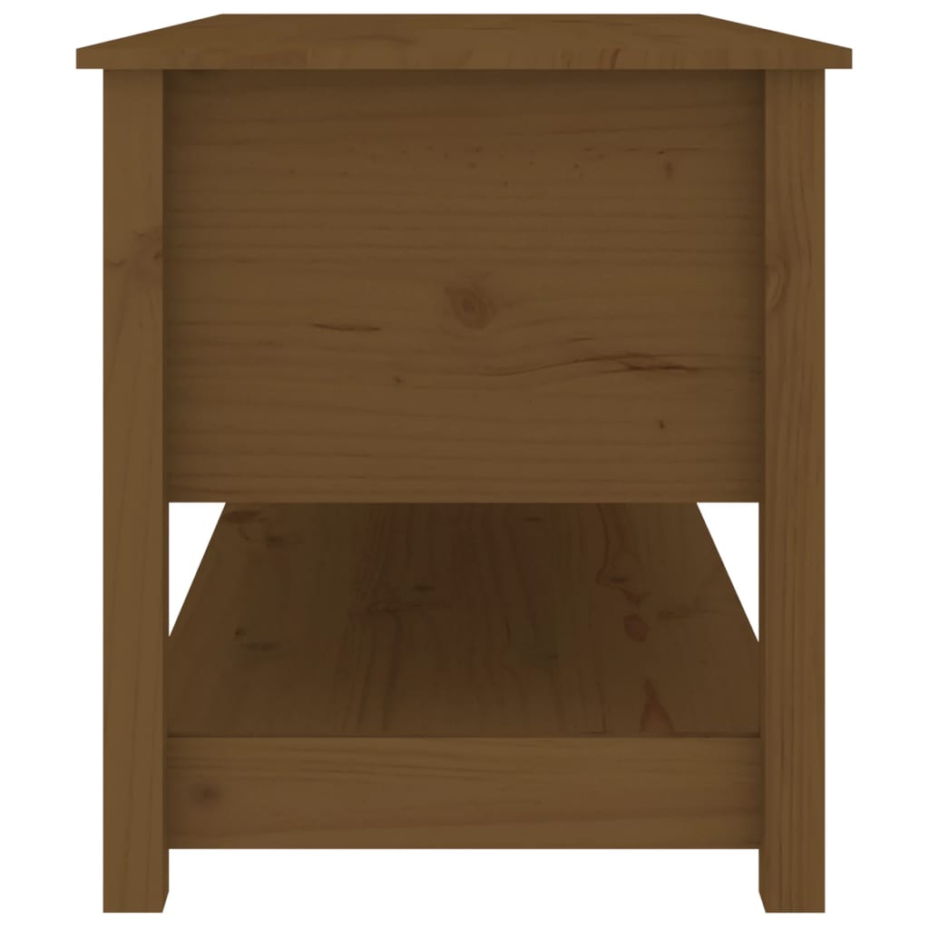 Salongbord Sofabord Tre heltre furu Honningbrun 102x49x55 cm