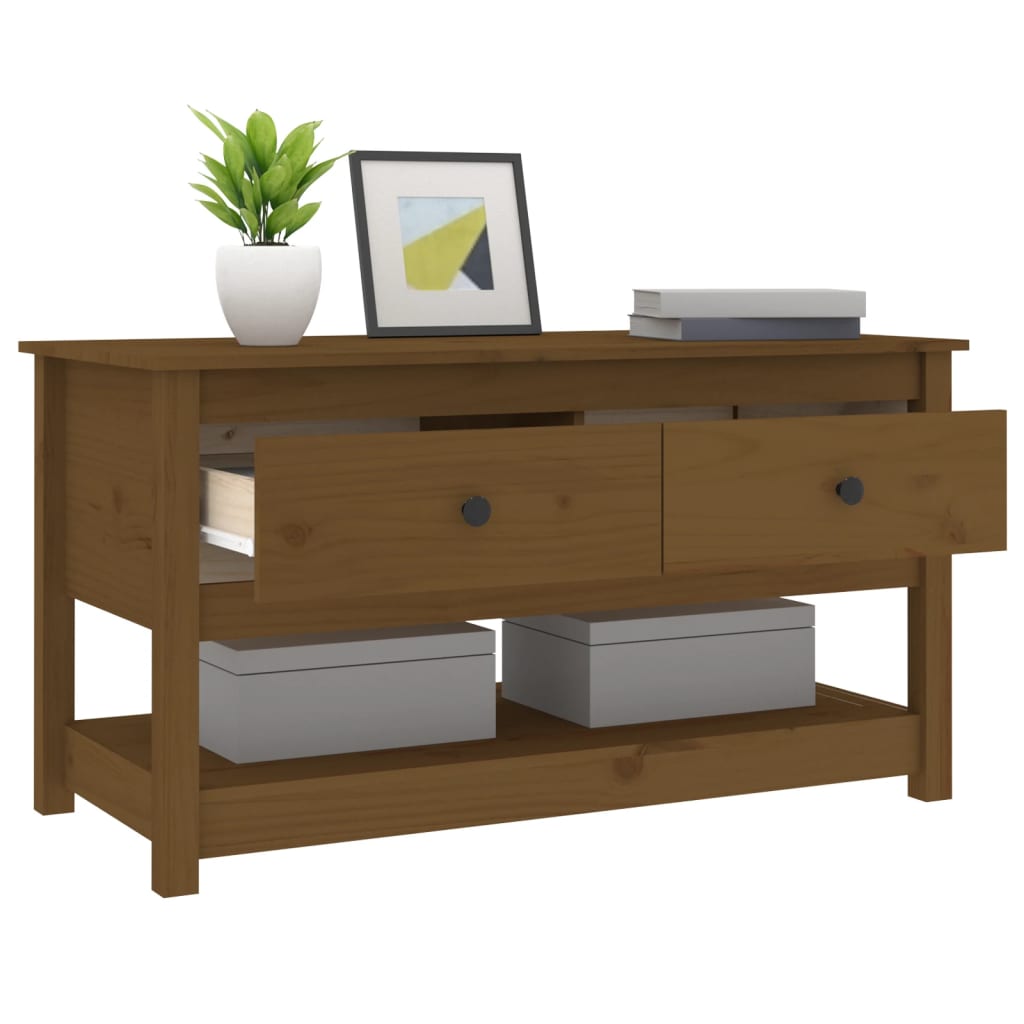Salongbord Sofabord Tre heltre furu Honningbrun 102x49x55 cm