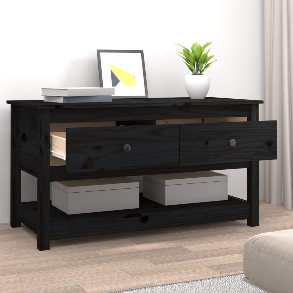 Salongbord Sofabord Svart 102x49x55 cm heltre furu
