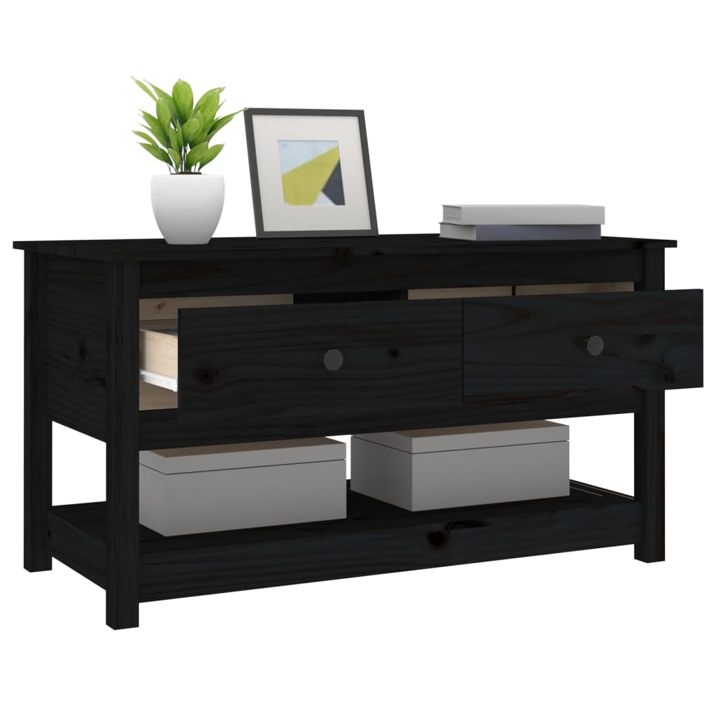 Salongbord Sofabord Svart 102x49x55 cm heltre furu