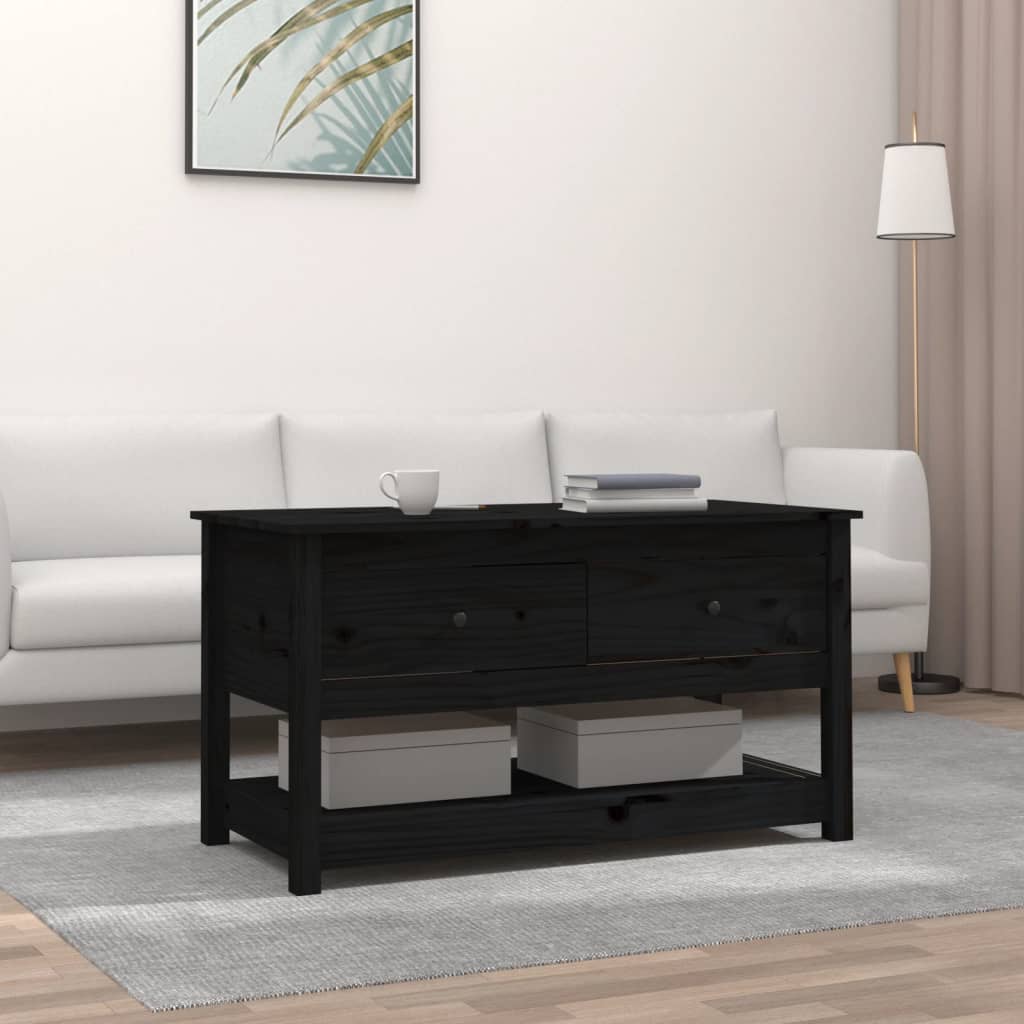Salongbord Sofabord Svart 102x49x55 cm heltre furu