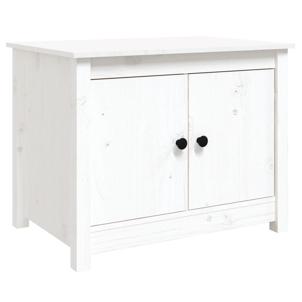 Salongbord Sofabord Hvit 71x49x55 cm heltre furu