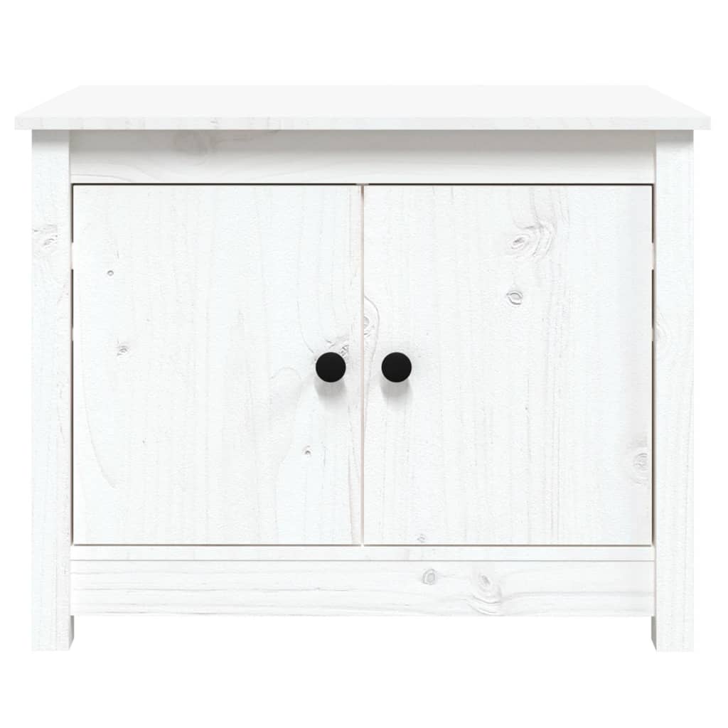 Salongbord Sofabord Hvit 71x49x55 cm heltre furu