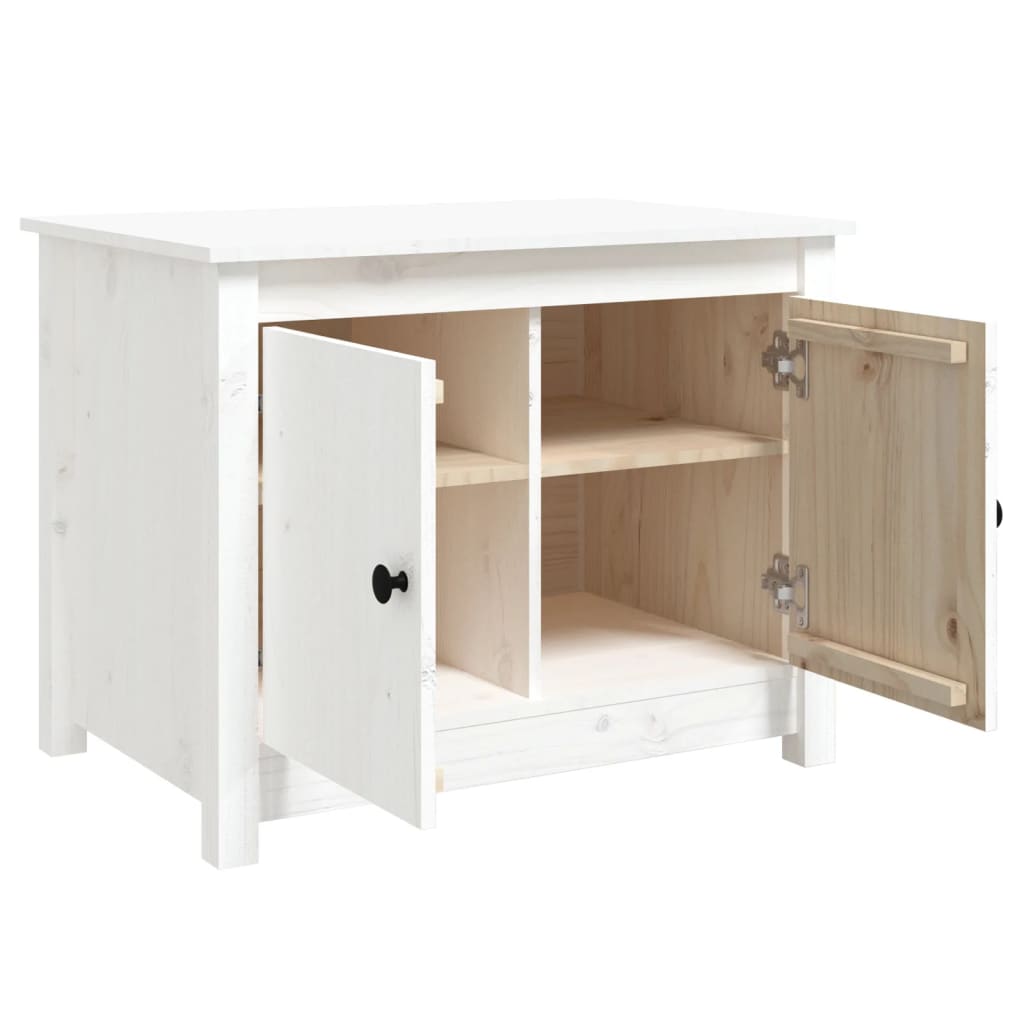 Salongbord Sofabord Hvit 71x49x55 cm heltre furu
