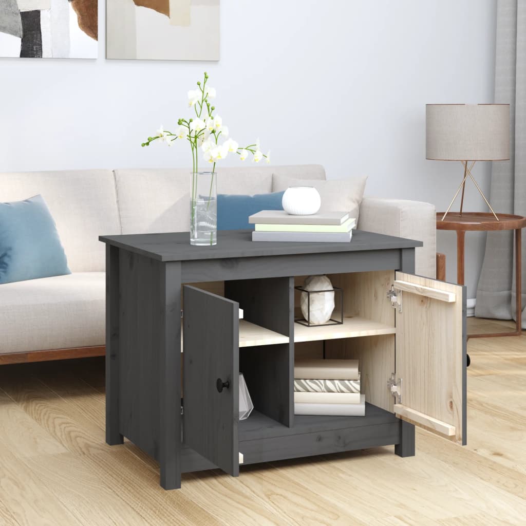 Salongbord Sofabord Grå 71x49x55 cm heltre furu