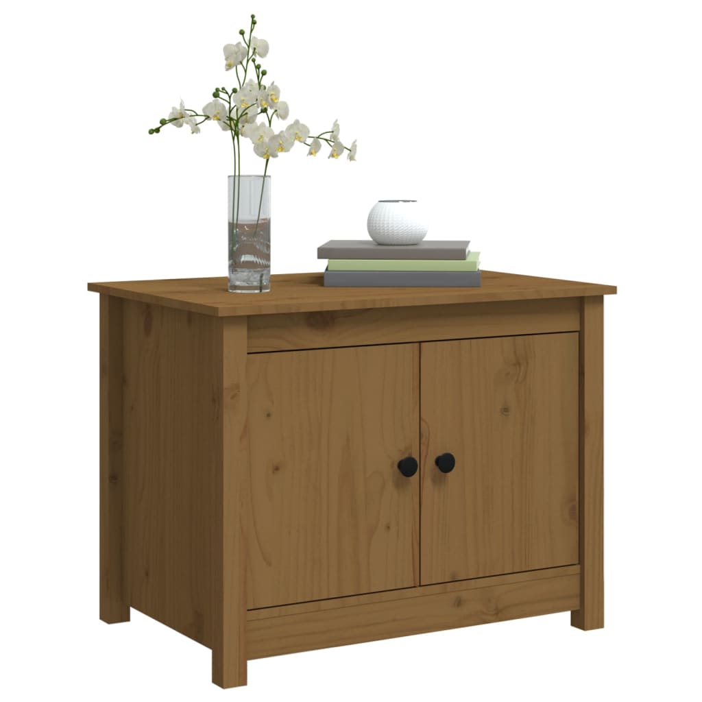 Salongbord Sofabord Tre heltre furu Honningbrun 71x49x55 cm