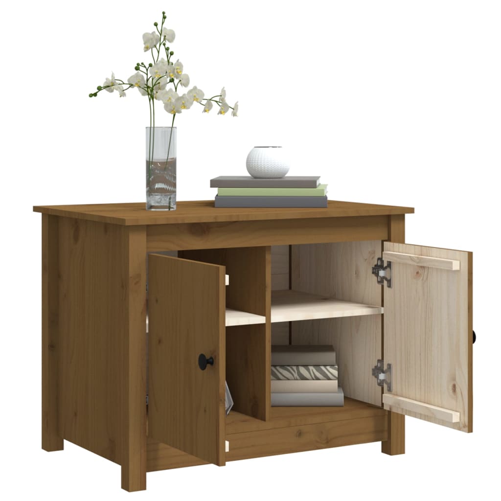 Salongbord Sofabord Tre heltre furu Honningbrun 71x49x55 cm