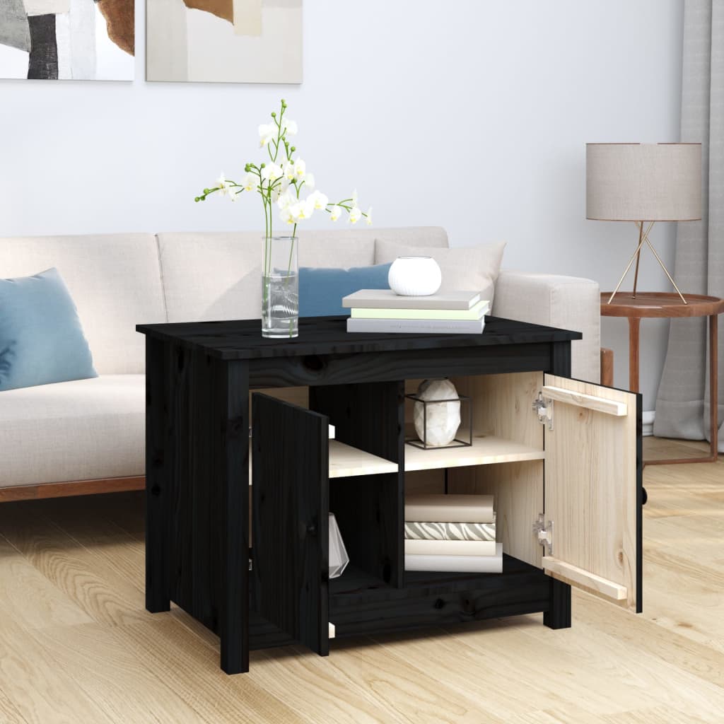 Salongbord Sofabord Svart 71x49x55 cm heltre furu