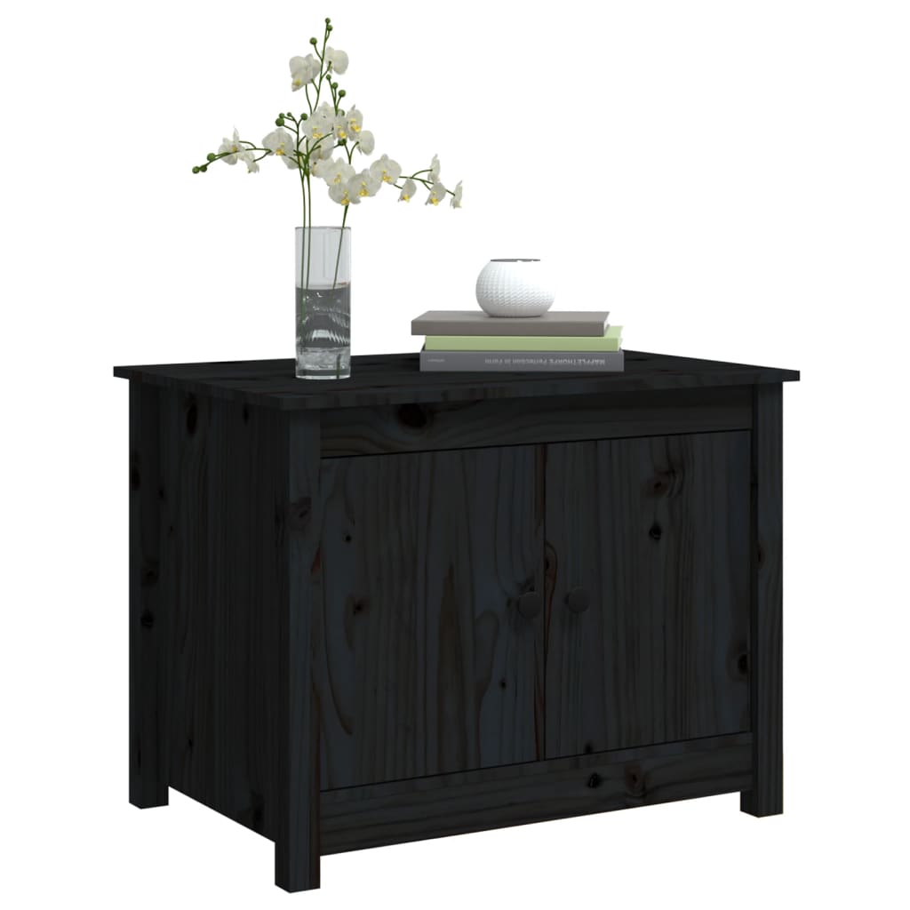Salongbord Sofabord Svart 71x49x55 cm heltre furu