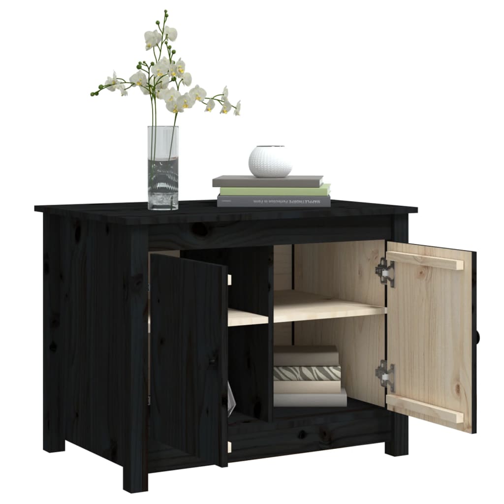 Salongbord Sofabord Svart 71x49x55 cm heltre furu
