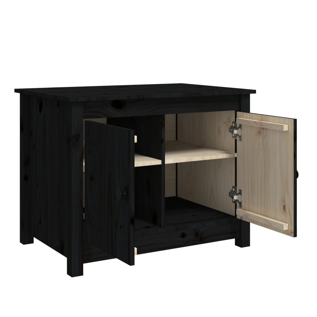 Salongbord Sofabord Svart 71x49x55 cm heltre furu