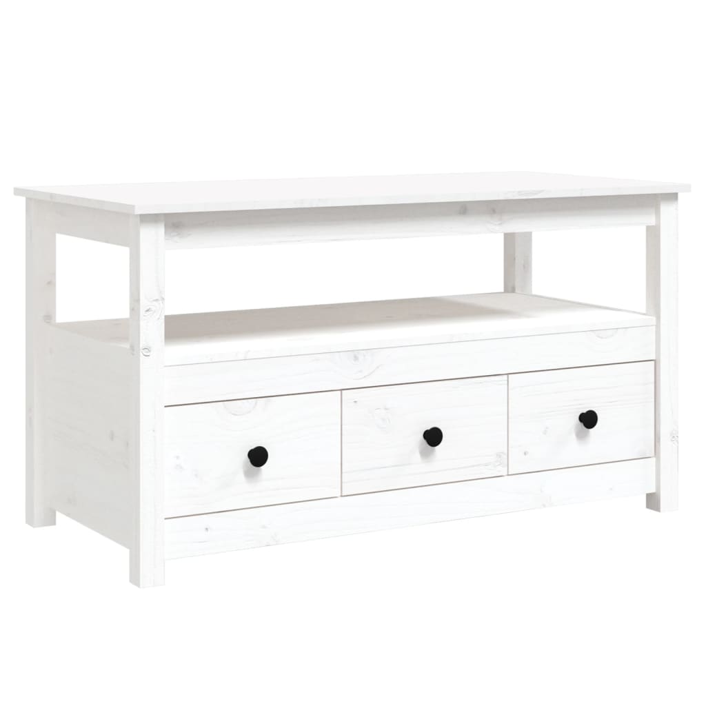 Salongbord Sofabord Hvit 102x49x55 cm heltre furu